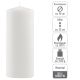 Sada stĺpových sviečok, 25 cm, Ø10 cm, biela, 4 ks