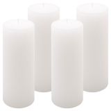 Biela parafínová sviečka rustikálna 20 cm, 90 h, sada 4 ks