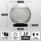 Solárne osvetlenie sklenená guľa 10 LED, viacfarebná, 11 cm