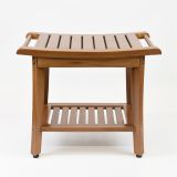 Stolička DIVERO s držiakom, masívny teak 47,2 x 33,5 x 56 cm