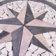 Mramorová mozaika, motív kompasovej hviezdy, 60 x 60 cm