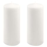 Sada stĺpových sviečok, 25 cm, Ø10 cm, biela, 2 ks