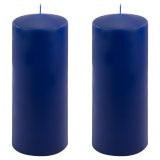 Sada stĺpových sviečok, 25 cm, Ø10 cm, modrá, 2 ks