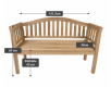 Záhradná lavica DIVERO 2miestna, neošetrená, 131,5 cm
