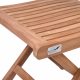 Skladacia stolička z teakového dreva prírodný dizajn 43 cm