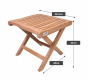 Skladacia stolička z teakového dreva prírodný dizajn 43 cm