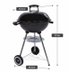 Záhradný kotlový gril s teplomerom a kolieskami 54,5x44,5x81