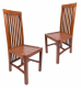 Jedálenská stolička DIVERO s teakovým povrchom, 2 ks