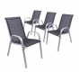 Stohovateľné záhradné stoličky, sada 4 ks
