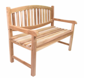 Záhradná lavička DIVERO, teakové drevo, neošetrené, 120 cm