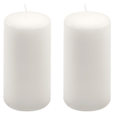 Biela parafínová sviečka 15 cm, doba horenia 65 hodín, 2 ks