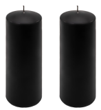 Čierna parafínová sviečka 20 cm, doba horenia 80 hodín, 2 ks