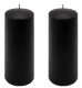 Čierna parafínová sviečka 20 cm, doba horenia 80 hodín, 2 ks