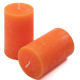 Oranžové rustikálne stĺpové sviečky 6,8x11,5 cm – sada 12 ks