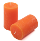 Oranžové rustikálne stĺpové sviečky 6,8x11,5 cm – sada 6 ks