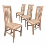 Sada 4 záhradných stoličiek z teakového dreva