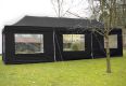 Záhradný párty stan čierny pavilón 3 x 9 m + bočné diely