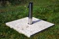Stojan na slnečník z mramoru a ušľachtilej ocele, štvorcový, 25 kg