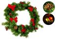 Vianočná dekorácia - Vianočný veniec - 20 LED diód, 40 cm