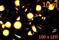 Vianočné LED osvetlenie 10 m - teplá biela, 100 MAXI LED diód