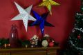 Vianočná hviezda s časovačom 60 cm, 10 LED, zlatá