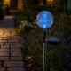 Záhradná LED solárna lampa Garth sklenené gule s farebnou zmenou osvetlenia