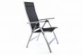 Extra široká záhradná stolička polohovateľná - čierna