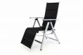 DELUXE polohovateľná záhradná stolička s opierkou na nohy