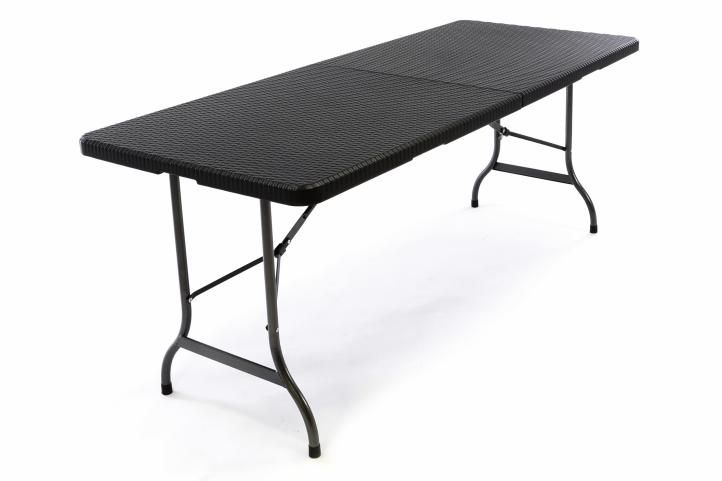 Skladací záhradný stôl - čierny 180 x 75 cm