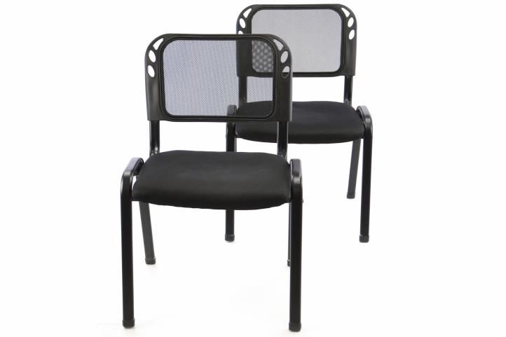 Sada stohovateľné kongresové stoličky 2 kusy - čierna