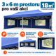 Záhradný párty stan 3 x 6 PROFI - nožnicový- modrý