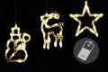 Vianočná LED dekorácia hviezda, snehuliak, sob, teple biela