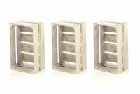 Sada drevených debničiek VINTAGE DIVERO - 3 ks biela