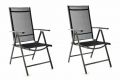 Sada 2 ks záhradných polohovateľných stoličiek - čierna