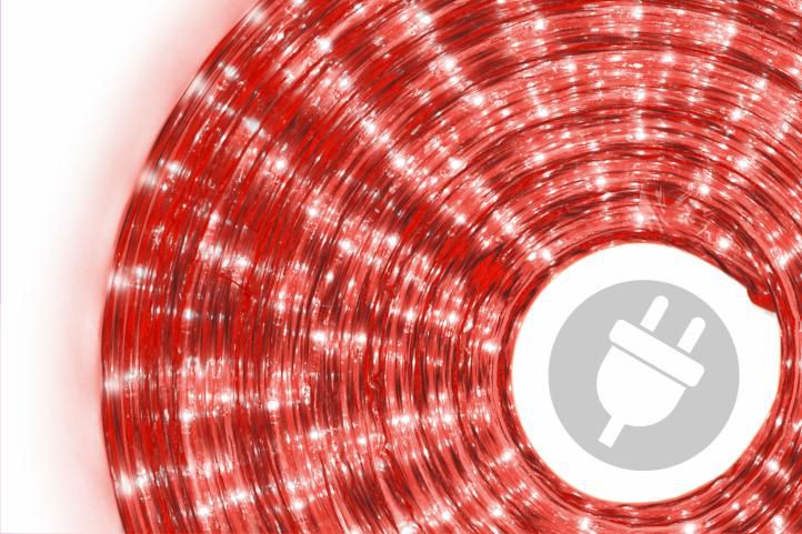 Svetelný kábel - 360 minižiaroviek, 10 m, červený