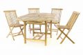 Záhradný set DIVERO z teakového dreva - stôl + 4 stoličky