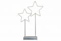 Vianočná LED dekorácia - kovové hviezdy - 25 LED sivá