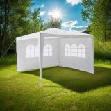 Záhradný párty stan - biely 3 x 3 m + 2 bočné steny