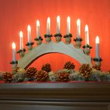 Vianočná dekorácia - svietnik, 10 LED diód