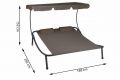 Záhradné lehátko Divero Ohrid so strieškou a kolieskami