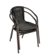 Záhradná ratanová stolička Bistro - čierna s hnedou štruktúrou
