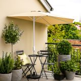 Polkruhový záhradný slnečník - béžový - 2,7 m