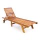 Záhradné lehátko z teakového dreva s polstrovaním