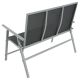 Záhradná hliníková lavička, 2-miestna, 119 cm, sivá