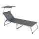 Záhradné skladacie ležadlo so strieškou XXL - antracit