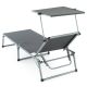 Záhradné skladacie ležadlo so strieškou XXL - antracit