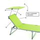 Záhradné skladacie ležadlo so strieškou XXL - svetlozelené