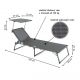 Záhradné skladacie lehátko so strieškou XXL - čierne