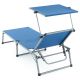 Záhradné skladacie ležadlo so strieškou XXL - modré