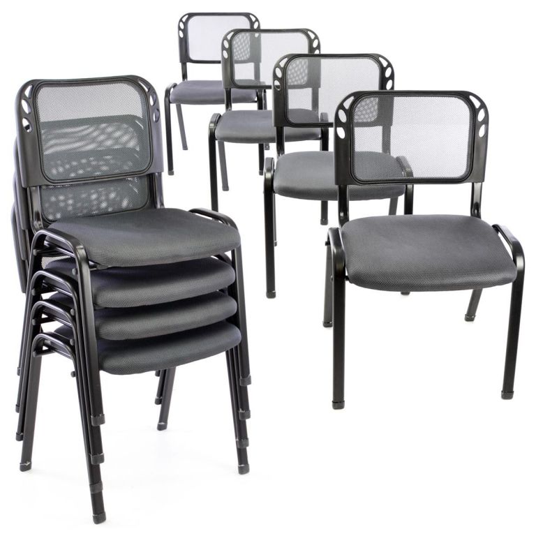 Sada stohovateľných stoličiek - 8 ks, sivá